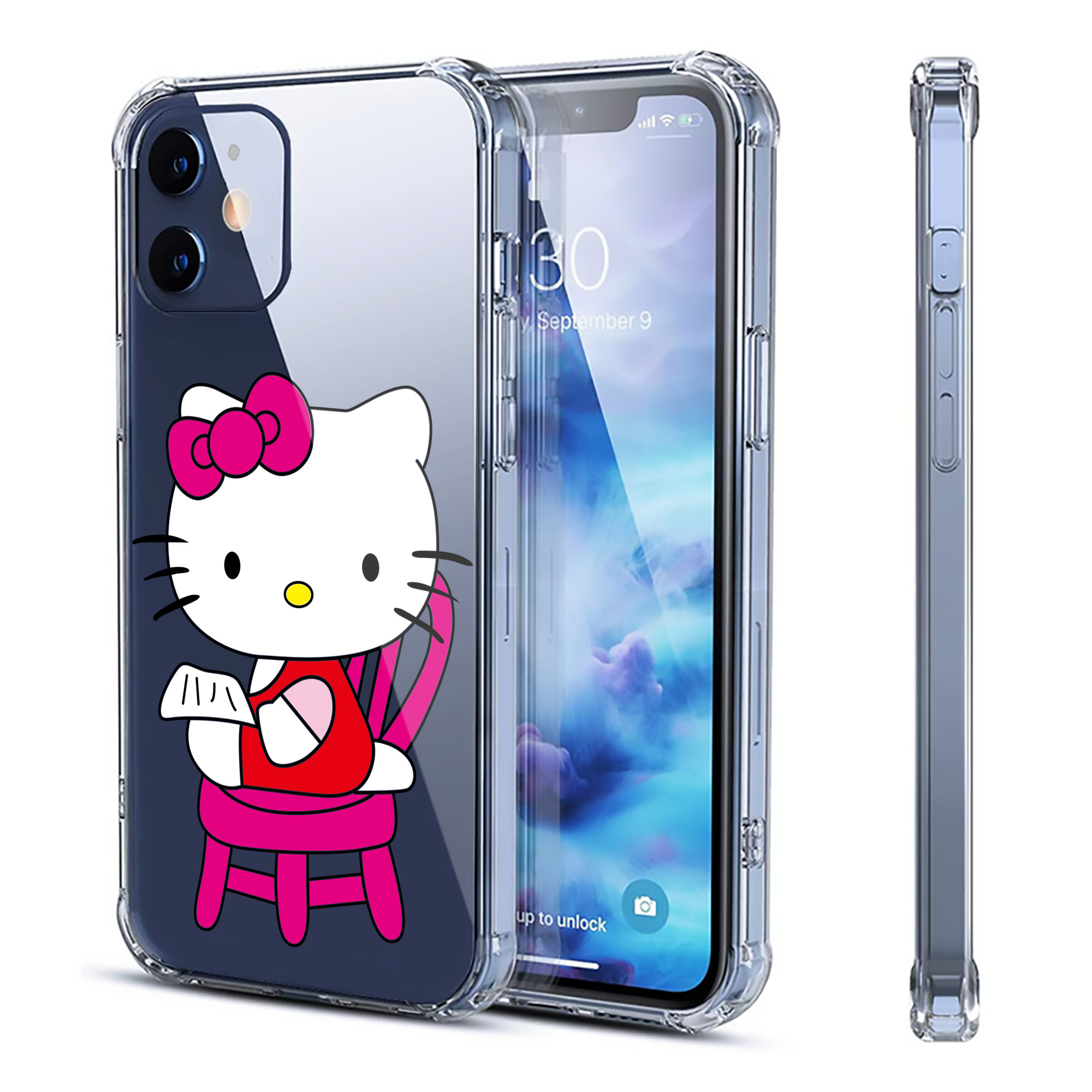 （画像用） Hello Kitty ハローキティ 【iPhone 12シリーズ対応】透明スマホケース（クリアソフトケース）